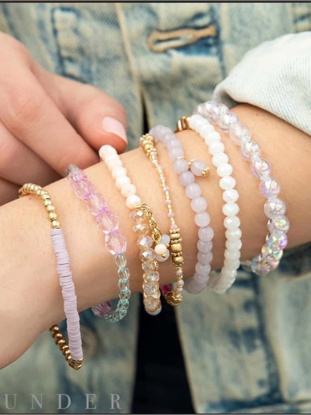 Plunder Design Beaded Bracelet Stack Pastel Spring Colors